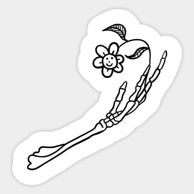 Skeleton flower Sticker by Uglyblacksheep